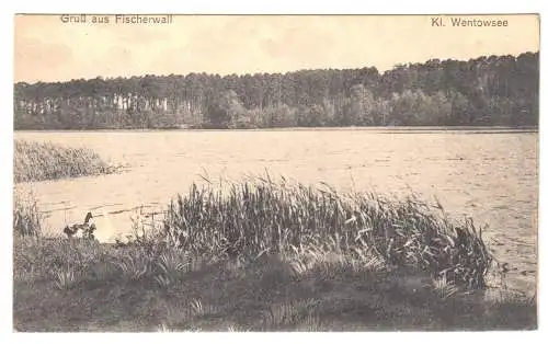 Ansichtskarte, Fischerwall Kr. Gransee, Partie am kleinen Wentowsee, 1928