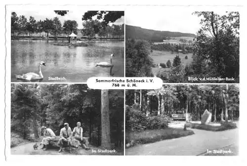 Ansichtskarte, Schöneck im Vogtland, vier Abb., um 1940