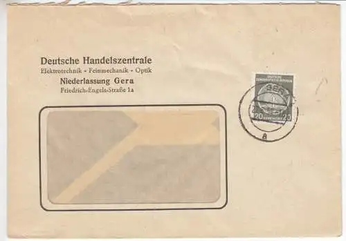 Dienstpostbrief, DDR, Mi.-Nr. 37, EF, o Gera 4, 27.6.58