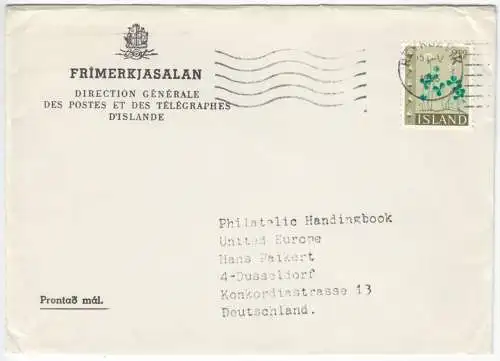 Bedarfspostbrief, Island, Michel 384 EF, Reykjavik, 15.V.1965