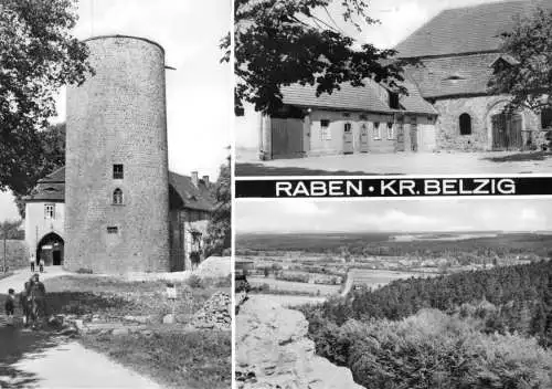 Ansichtskarte, Raben Kr. Belzig, Burg Rabenstein, drei Abb. 1975