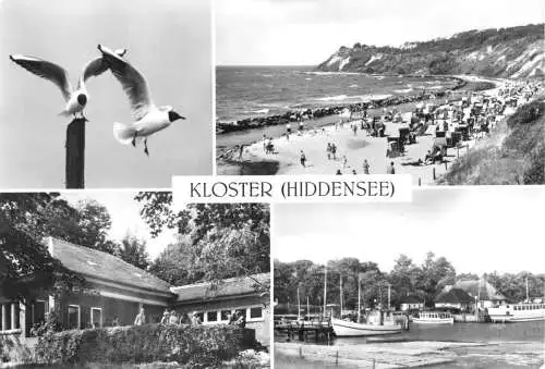 Ansichtskarte, Insel Hiddensee, Kloster, vier Abb., 1980