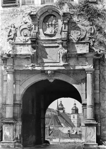 Ansichtskarte, Schmalkalden, Schloß Wilhelmsburg, Innenportal, 1973