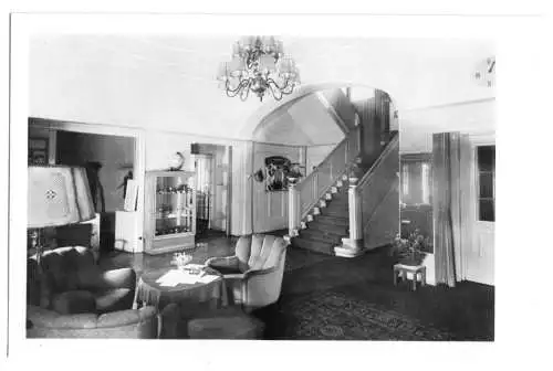Ansichtskarte, Oberhof Thür. Wald, Thälmann-Haus, Hotelhalle, 1953