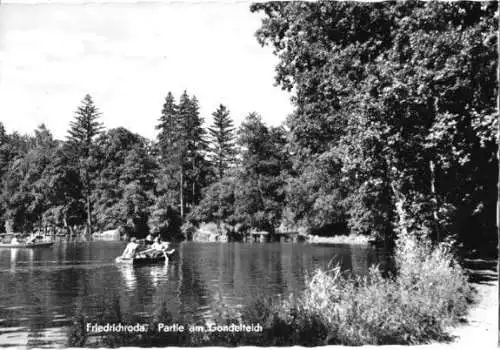 AK, Friedrichroda Thür. Wald, Partie am Gondelteich, 1968