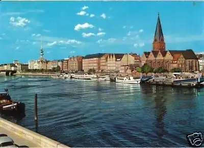 Ansichtskarte, Bremen, Weserpartie an der Schlachte, ca. 1975