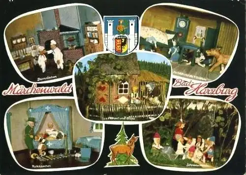 Ansichtskarte, Bad Harzburg, Märchenwald, 5 Abb., 1966