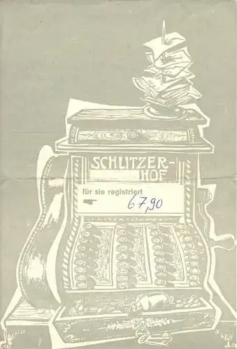illustrierte Rechnung, Niederaula, Gaststätte Schlitzer Hof, 1978