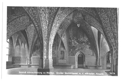 Ansichtskarte, Meißen, Schloß Albrechtsburg, Großer Gerichtssaal, 1955