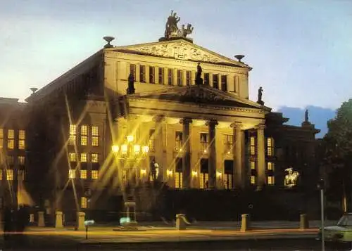 AK, Berlin Mitte, Schauspielhaus, Nachtansicht, 1987