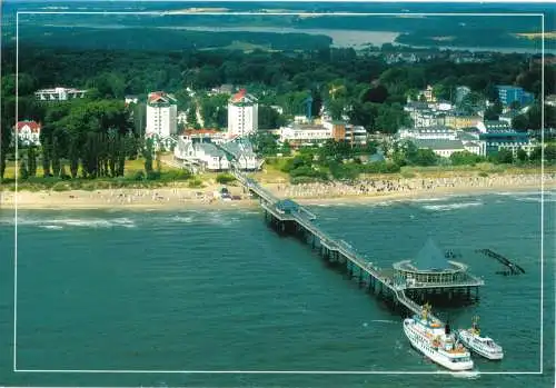 Ansichtskarte, Seebad Heringsdorf, Insel Usedom, Luftbildansicht mit Seebrücke, um 2007