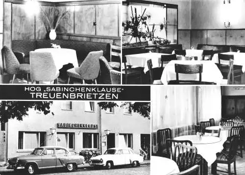 Ansichtskarte, Treuenbrietzen, HOG "Sabinchenklause", vier Abb., 1969