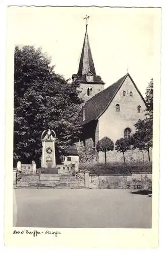 Ansichtskarte, Bad Sachsa Südharz, Kirche mit Kriegerdenkmal, um 1933