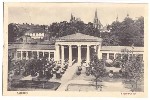 Ansichtskarte, Aachen, Teilansicht m. Elisenbrunnen, 1915