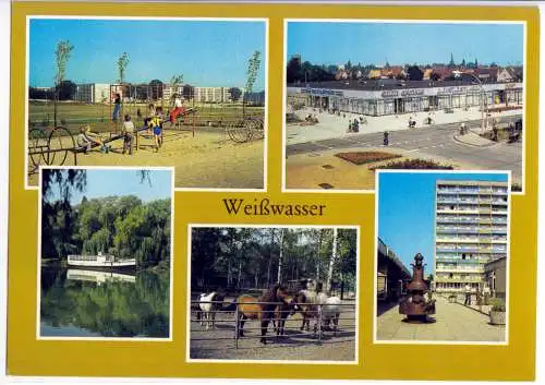 Ansichtskarte, Weißwasser, fünf Abb., 1987