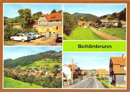 AK, Schönbrunn Kr. Hildburghausen, vier Abb., 1982