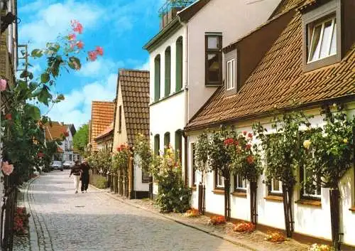 Ansichtskarte, Schleswig a.d. Schlei, Süderholmstr. in der alten Fischersiedlung, um 1990