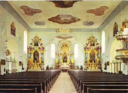 Ansichtskarte, St. Märgen Schwarzw., Wallfahrtskirche, Innenansicht, um 1980