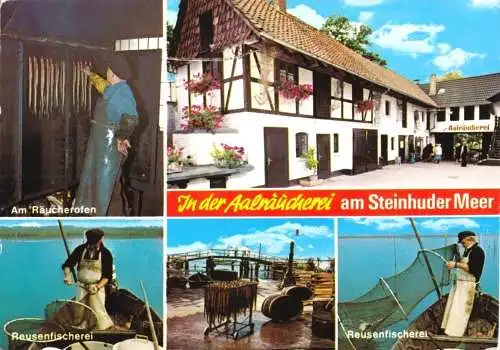 Ansichtskarte, Steinhude, In der Aalräuchrei am Steinhuder Meer, fünf Abb., um 1978