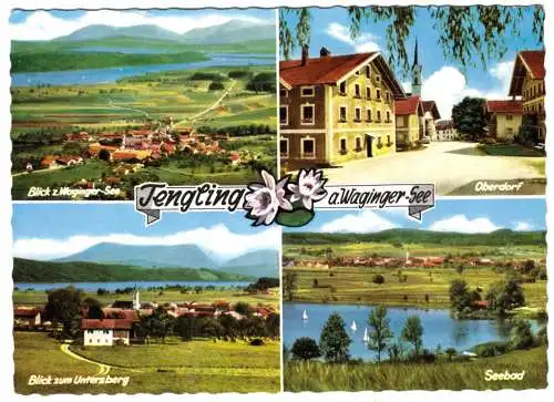 Ansichtskarte, Tengling a. Waginger See, vier Abb., 1963