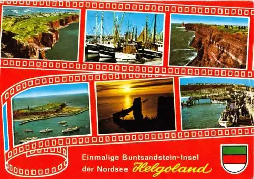 Ansichtskarte, Nordseeinsel Helgoland, sechs Abb., gestaltet, 1979
