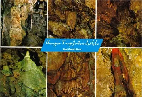 AK, Bad Grund Harz, Iberger Tropfsteinhöhle, sechs Abb., um 1985