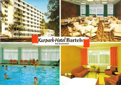 AK, Bad Gandersheim, Kurpark-Hotel Bartels, vier Abb., 1982