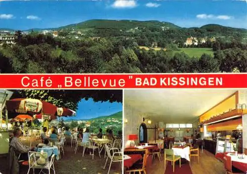 Ansichtskarte, Bad Kissingen, Café "Bellevue", drei Abb., 1996