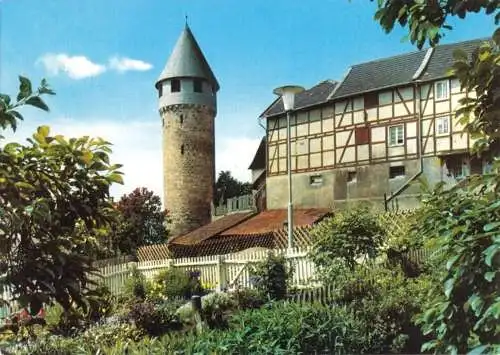 Ansichtskarte, Bad Wildungen, Der rote Hahn, Befestigungsturm an der Stadtmauer, um 1978