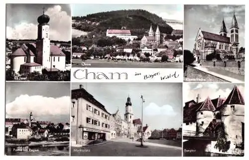 AK, Cham Bayer. Wald, sechs Abb., um 1963