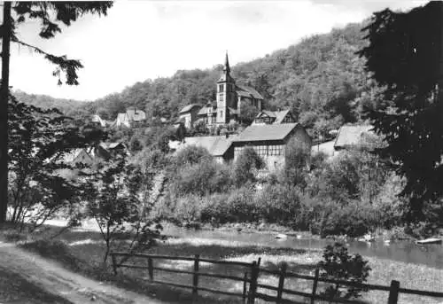 Ansichtskarte, Altenbrak Harz, Teilansicht mit Kirche, 1969