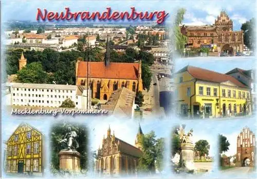 Ansichtskarte, Neubrandenburg, acht Abb., gestaltet, um 2005