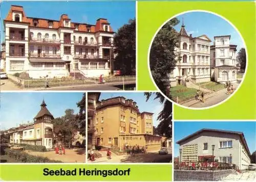 Ansichtskarte, Seebad Heringsdorf Usedom, fünf Abb, 1988