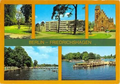 Ansichtskarte, Berlin Friedrichshagen, fünf Abb., u.a. Werlseestr., 1984