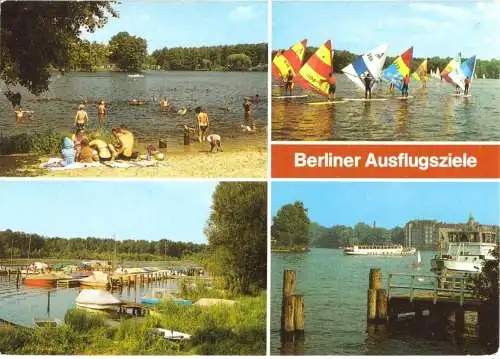 Ansichtskarte, Berlin Köpenick, Berliner Ausflugsziele, vier Abb., 1987