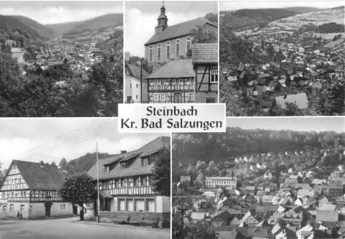 Ansichtskarte, Steinbach Kr. Bad Salzungen, fünf Abb., 1975