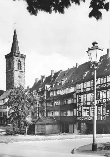 Ansichtskarte, Erfurt, Partie an der Krämerbrücke, Version 1, 1977