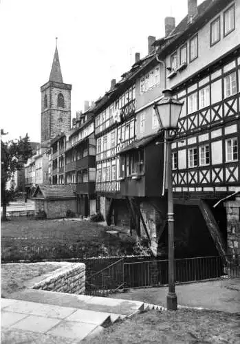AK, Erfurt, Partie an der Krämerbrücke, Version 2, 1980