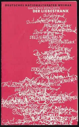 Theaterprogramm, Deutsches Nationaltheater Weimar, Der Liebestrank, 1970
