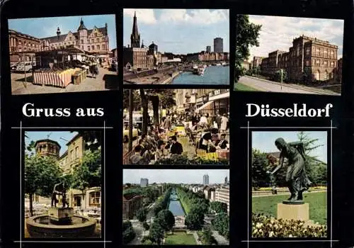 Ansichtskarte, Düsseldorf, sieben Abb., gestaltet, 1981
