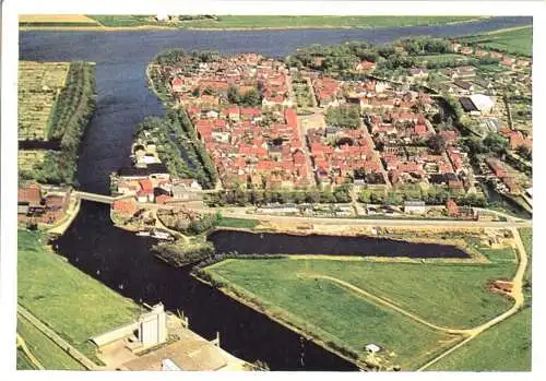 Ansichtskarte, Friedrichstadt, Luftbildansicht, 1966