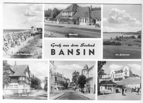 Ansichtskarte, Seebad Bansin auf Usedom, sechs Abb., 1979