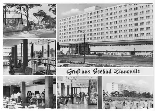 Ansichtskarte, Ostseebad Zinnowitz auf Usedom, IG Wismut, Heim "Roter Oktober", 6 Abb. 1978