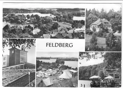 Ansichtskarte, Feldberg Meckl., fünf Abb., 1975