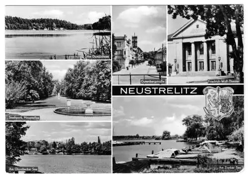 Ansichtskarte, Neustrelitz, sechs Abb., 1972