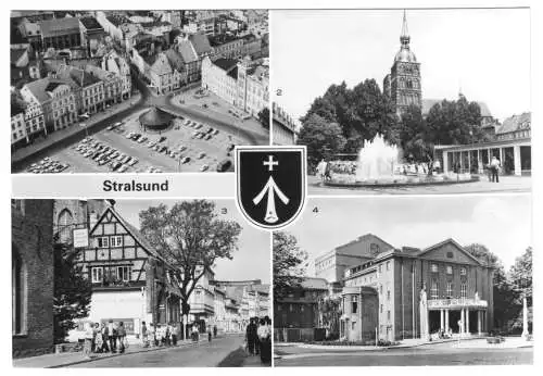 Ansichtskarte, Stralsund, vier Abb., 1982