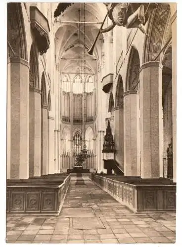 AK, Stralsund, Marienkirche, Blick durch das Mittelschiff, 1968