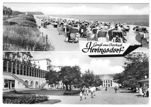 AK, Seebad Heringsdorf auf Usedom, zwei Abb., 1967