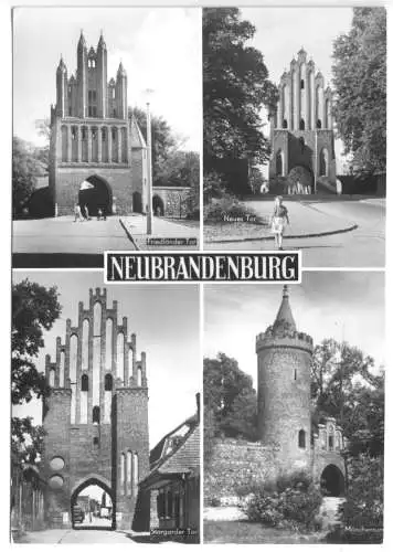 Ansichtskarte, Neubrandenburg, vier Stadttore, 1982