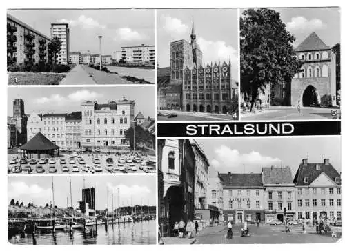 Ansichtskarte, Stralsund, sechs Abb., 1978